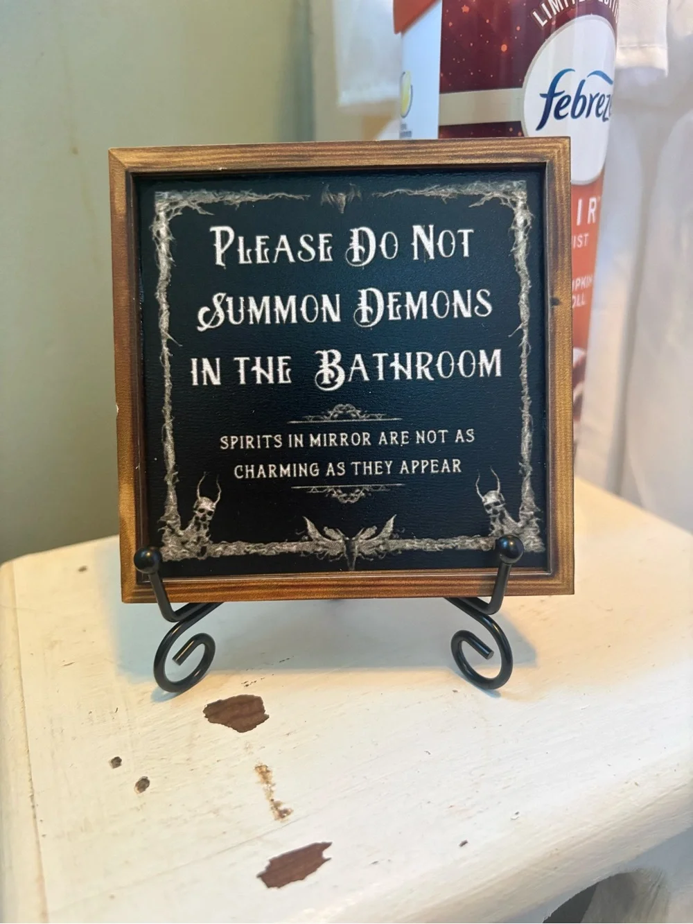 Please Do Not Summon Demons Bathroom Sign - Black